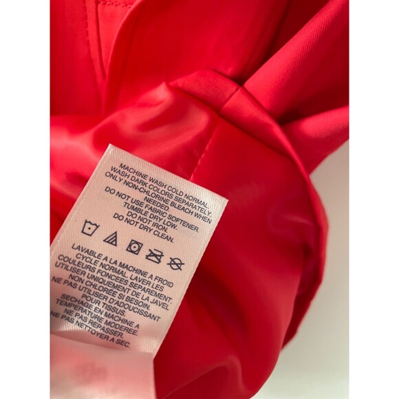 Lands' End women's coral red trench coat belted pockets size 1X 16w-18w - Picture 11 of 11